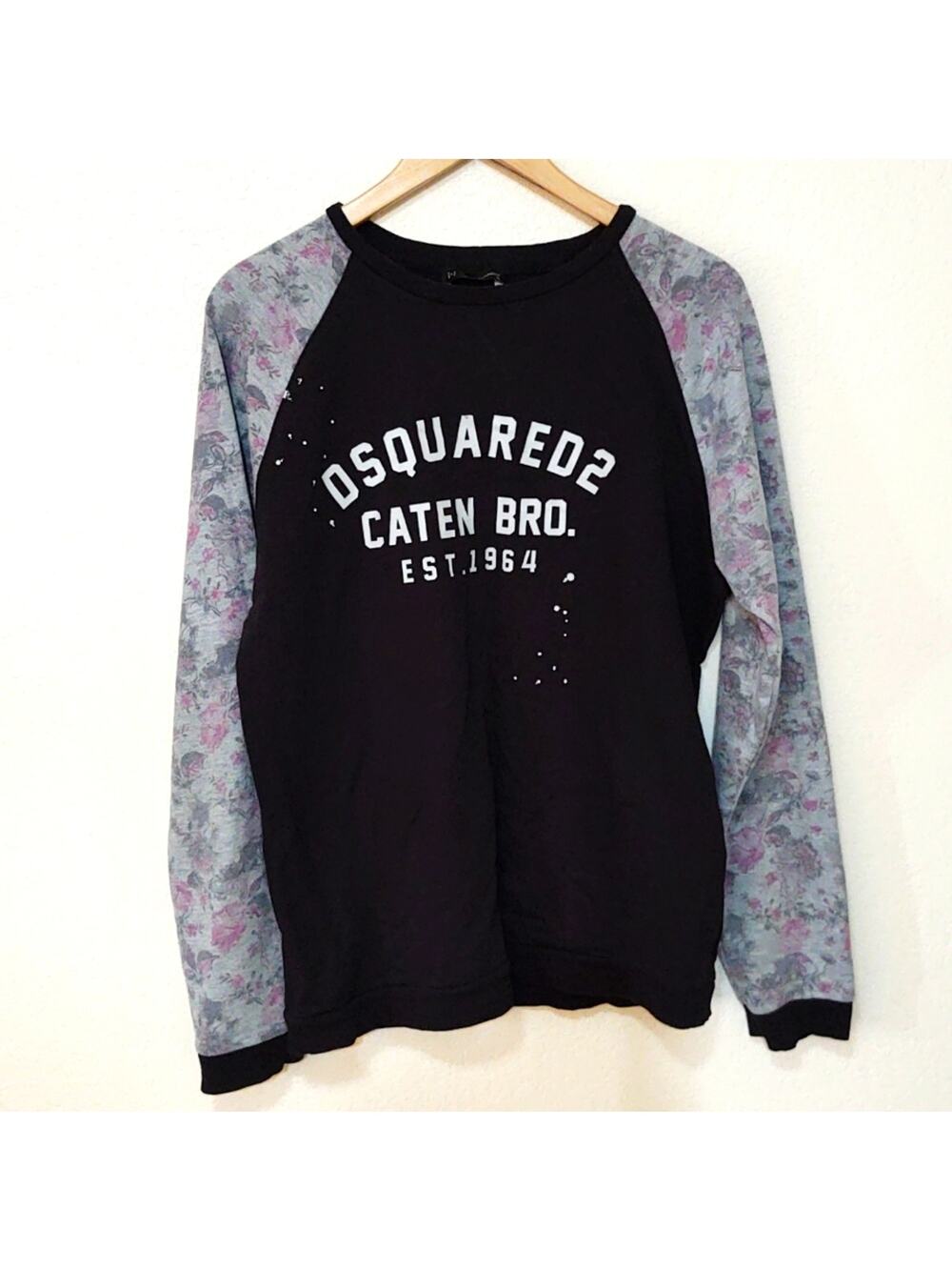 Dsquared2 Caten Bro. raglan style floral sleeves sweatshirt XL